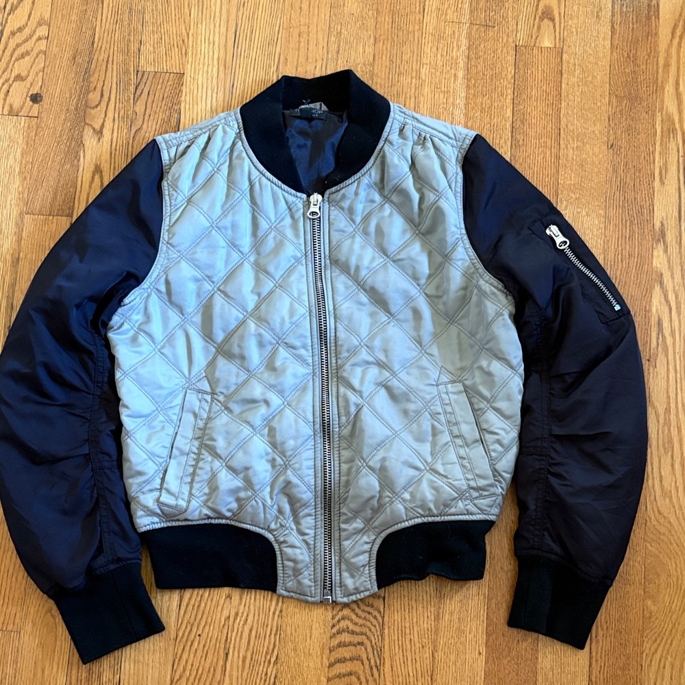 Quilted Bomber Jacket with Black sleeves